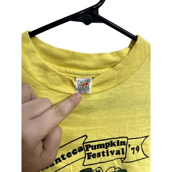 Vintage 70s Single Stitch Manteca‎ California Pumpkin Festival Halloween Size M - Picture 4 of 5